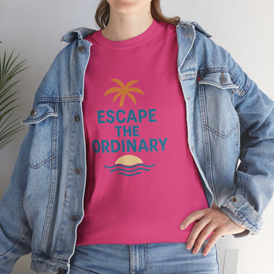 Escape the Ordinary T-Shirt – Tropical Palm Tree Shirt – Adventure Travel Unisex Tee – Summer Beach Shirt – Motivational Graphic Tee