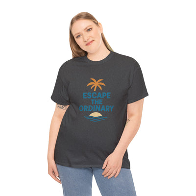 Escape the Ordinary T-Shirt – Tropical Palm Tree Shirt – Adventure Travel Unisex Tee – Summer Beach Shirt – Motivational Graphic Tee