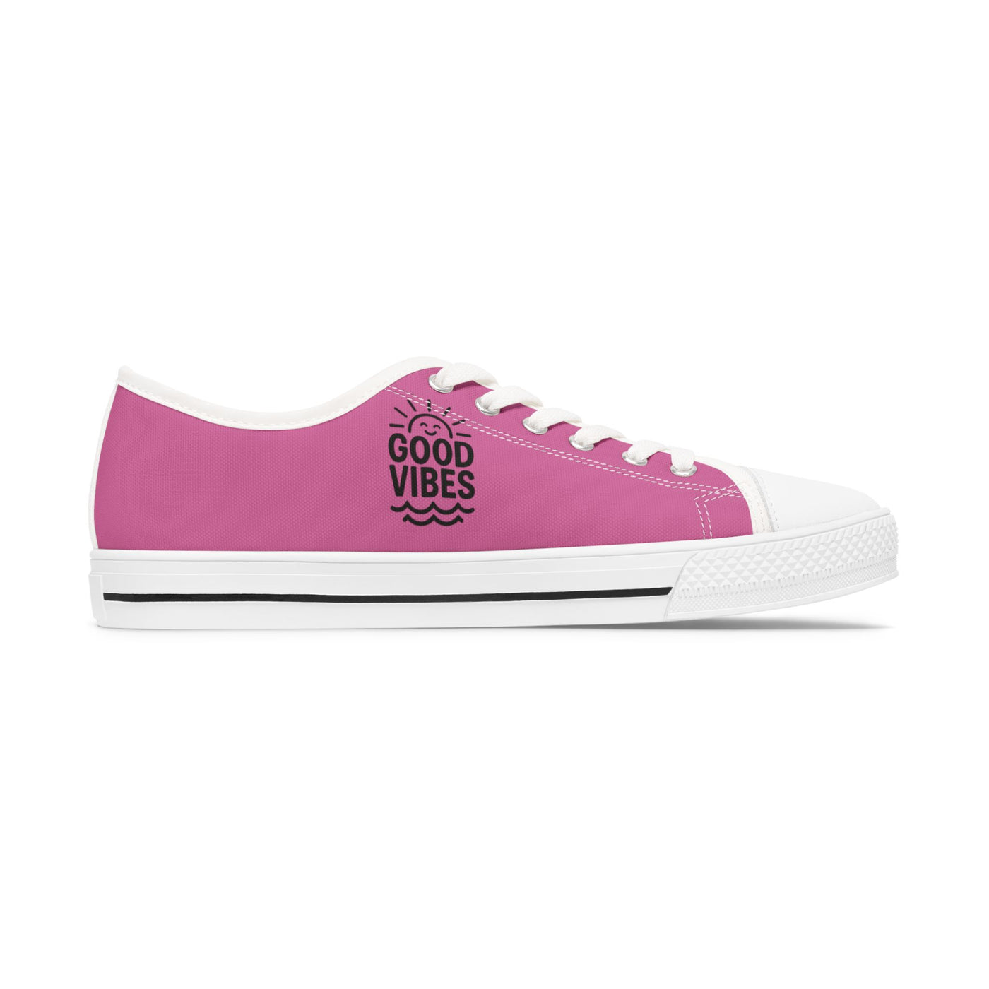 Good Vibes Women's Low Top Sneakers | Stylish Canvas Shoes | Casual Footwear | Gifts for Her | Summer Vibes | Festival Ready