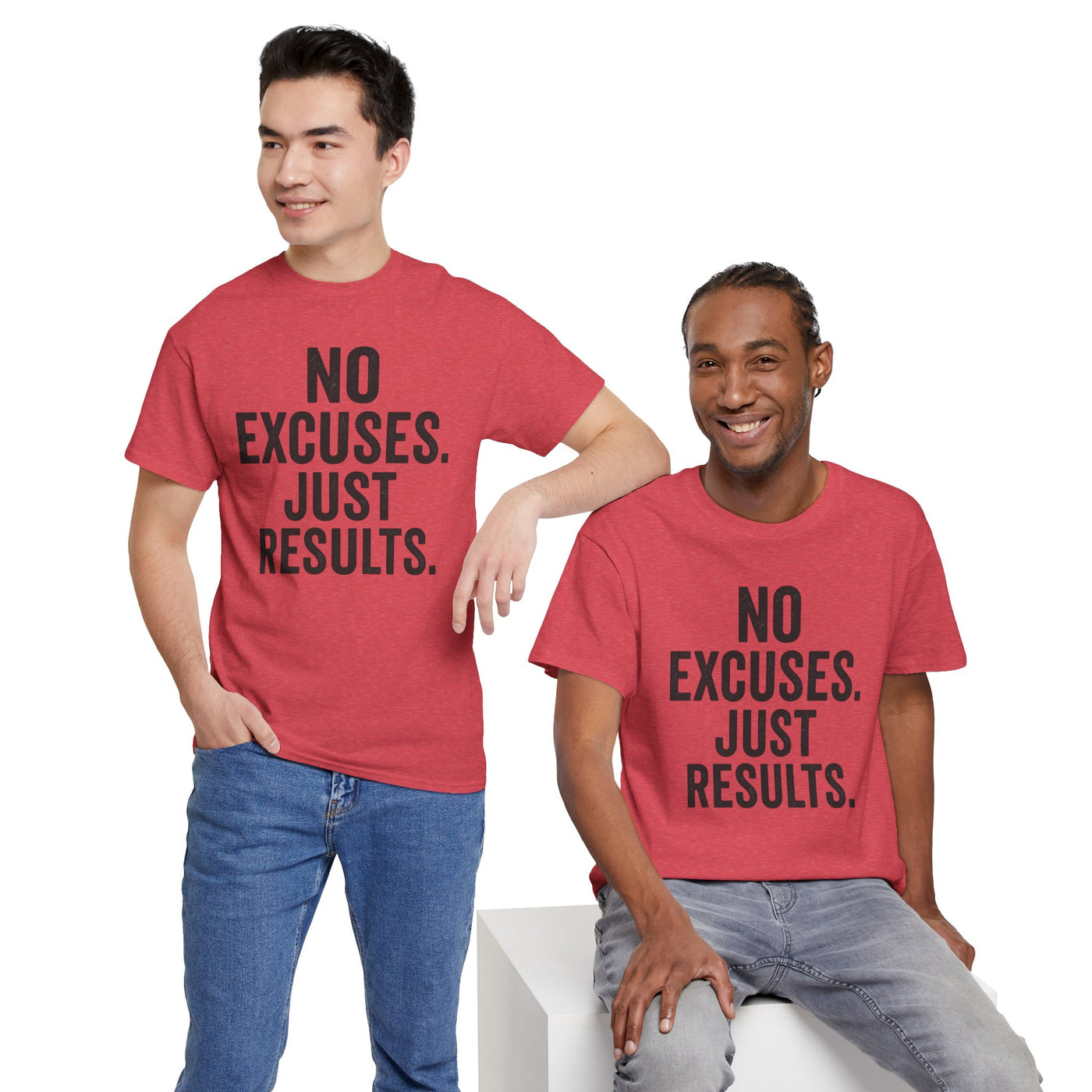 Motivational Unisex Heavy Cotton Tee - No Excuses Just Results, Fitness Shirt, Workout Apparel, Inspirational Top, Gift for Athletes, [...]