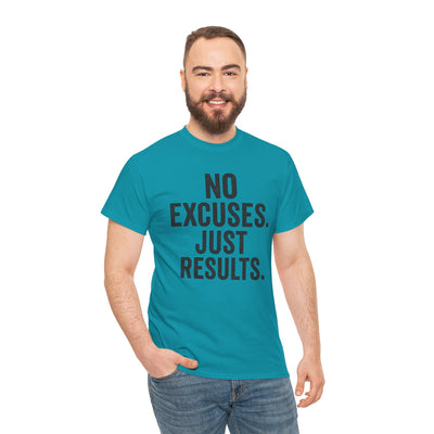 Motivational Unisex Heavy Cotton Tee - No Excuses Just Results, Fitness Shirt, Workout Apparel, Inspirational Top, Gift for Athletes, [...]