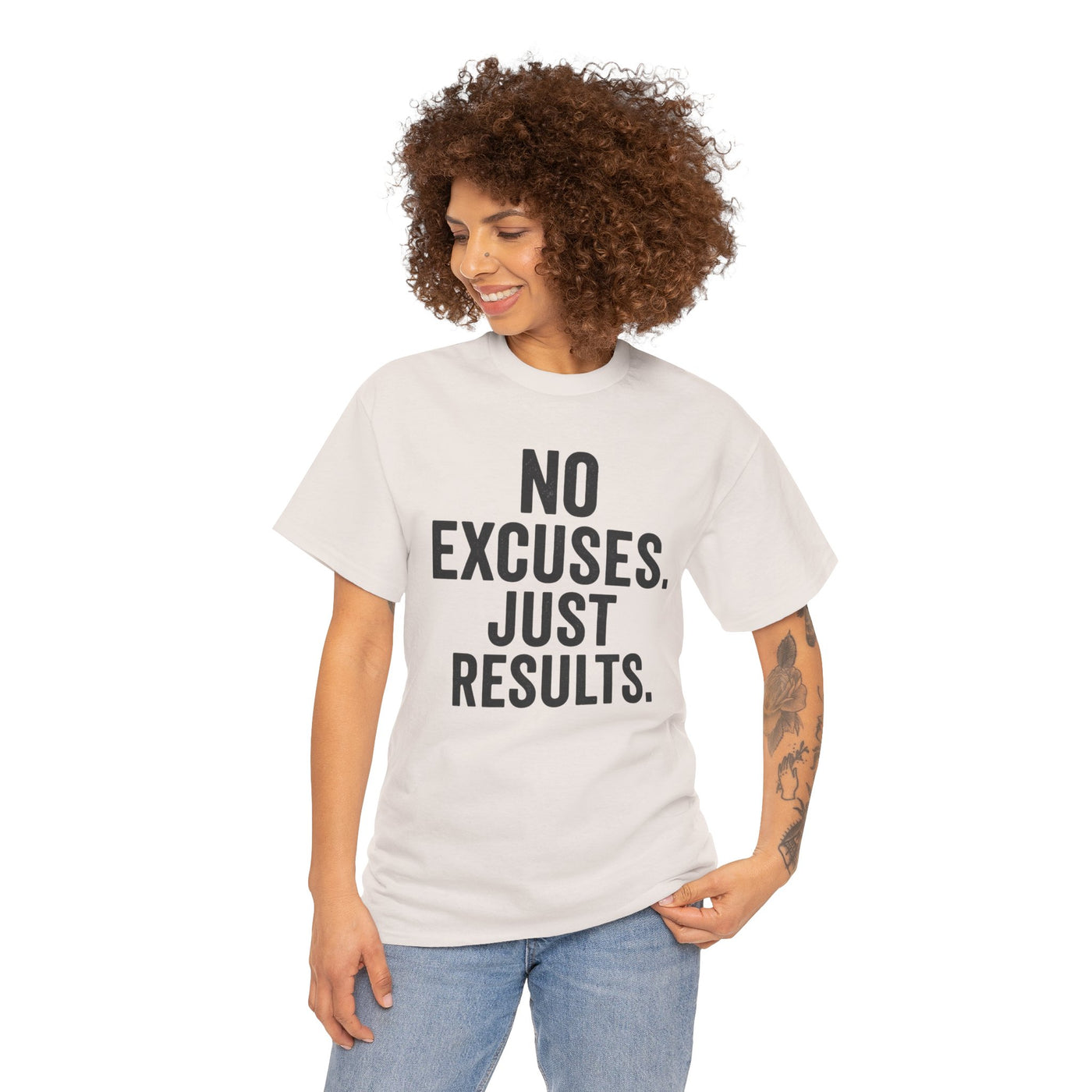 Motivational Unisex Heavy Cotton Tee - No Excuses Just Results, Fitness Shirt, Workout Apparel, Inspirational Top, Gift for Athletes, [...]
