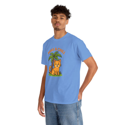 Paws & Chill Funny Cat T-Shirt – Cute Unisex Cat Lover Tee