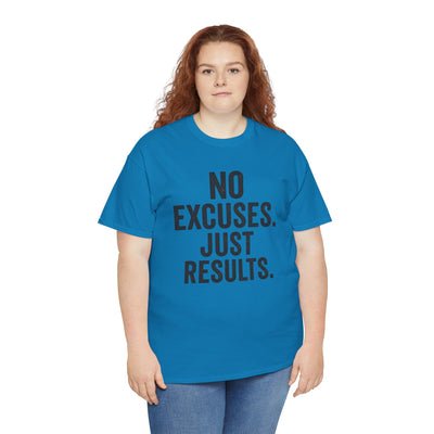 Motivational Unisex Heavy Cotton Tee - No Excuses Just Results, Fitness Shirt, Workout Apparel, Inspirational Top, Gift for Athletes, [...]