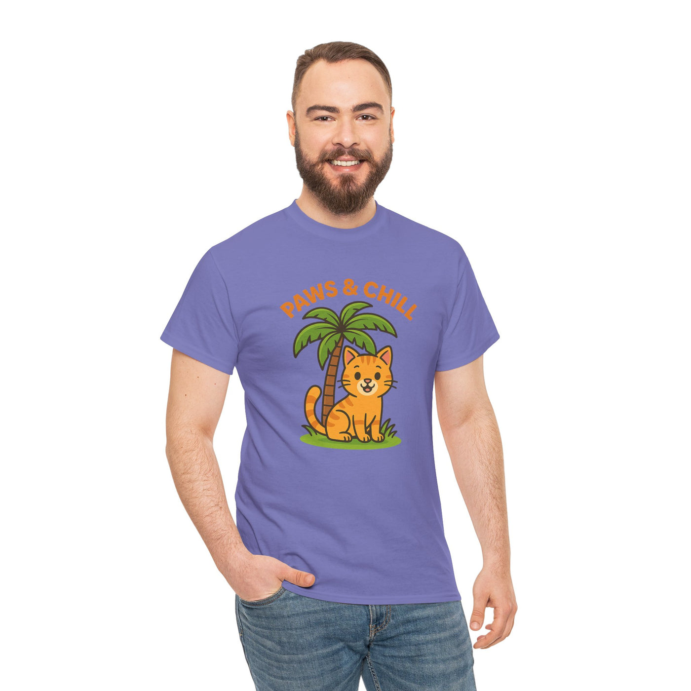Paws & Chill Funny Cat T-Shirt – Cute Unisex Cat Lover Tee
