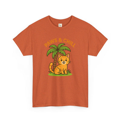 Paws & Chill Funny Cat T-Shirt – Cute Unisex Cat Lover Tee