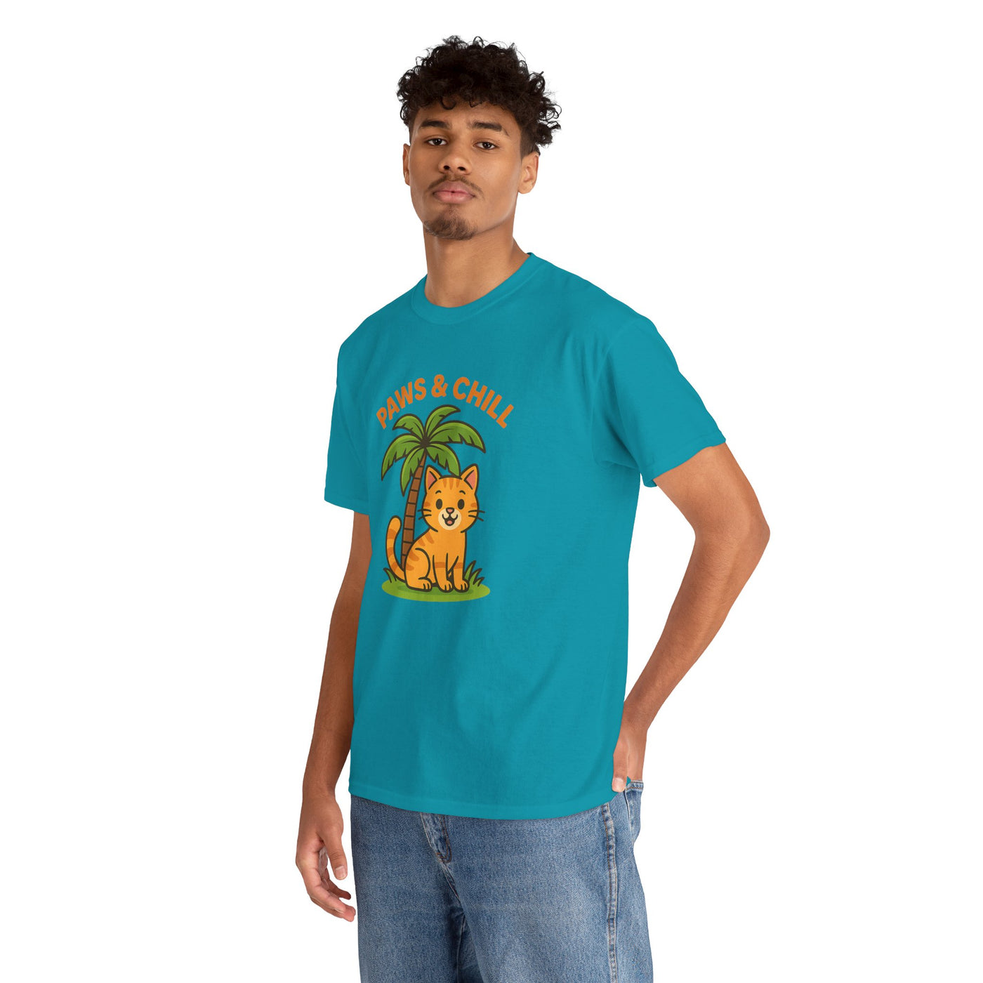 Paws & Chill Funny Cat T-Shirt – Cute Unisex Cat Lover Tee
