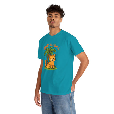 Paws & Chill Funny Cat T-Shirt – Cute Unisex Cat Lover Tee