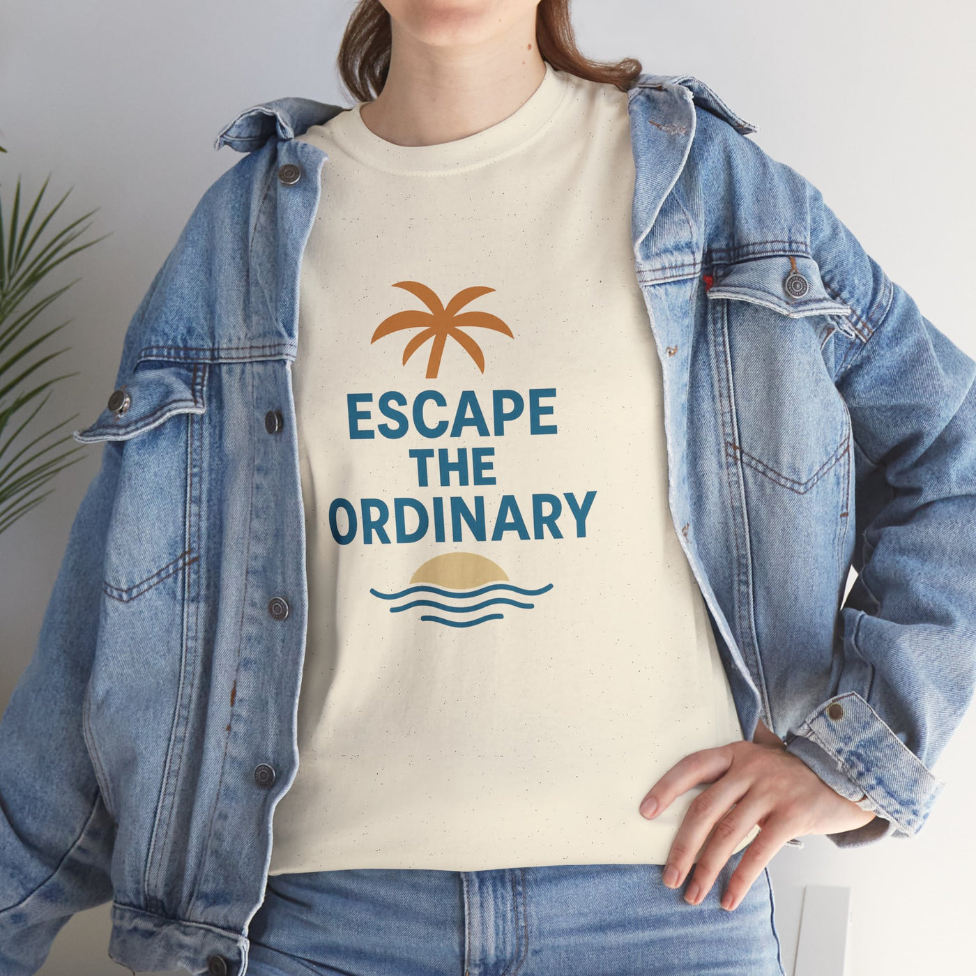 Escape the Ordinary T-Shirt – Tropical Palm Tree Shirt – Adventure Travel Unisex Tee – Summer Beach Shirt – Motivational Graphic Tee