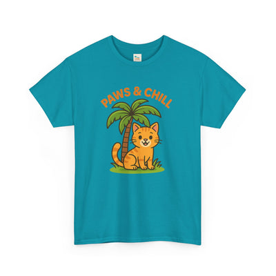 Paws & Chill Funny Cat T-Shirt – Cute Unisex Cat Lover Tee