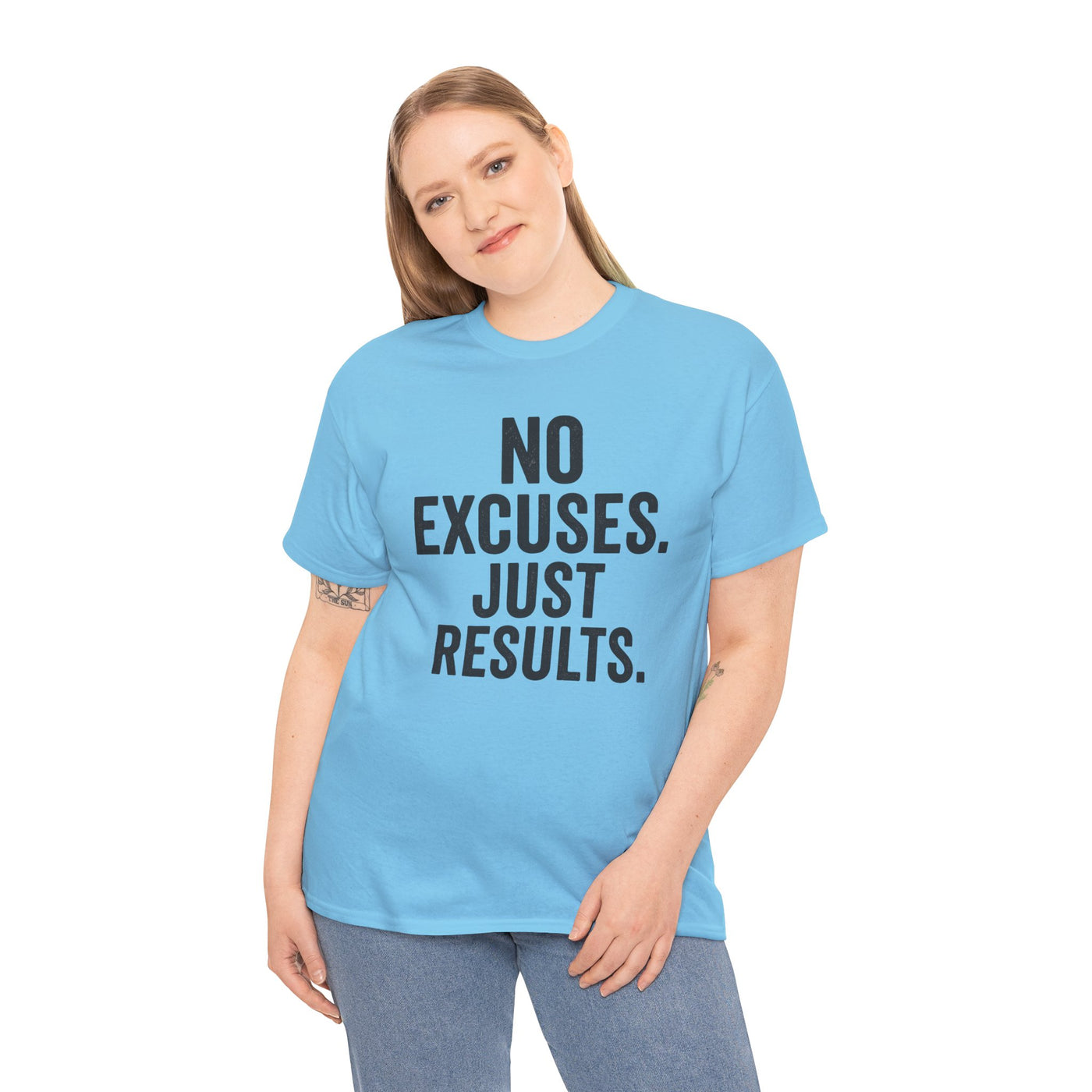 Motivational Unisex Heavy Cotton Tee - No Excuses Just Results, Fitness Shirt, Workout Apparel, Inspirational Top, Gift for Athletes, [...]