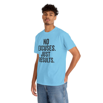 Motivational Unisex Heavy Cotton Tee - No Excuses Just Results, Fitness Shirt, Workout Apparel, Inspirational Top, Gift for Athletes, [...]