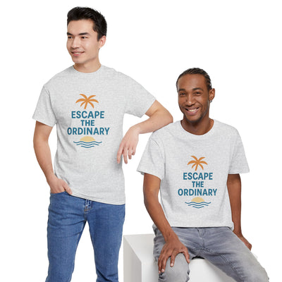 Escape the Ordinary T-Shirt – Tropical Palm Tree Shirt – Adventure Travel Unisex Tee – Summer Beach Shirt – Motivational Graphic Tee