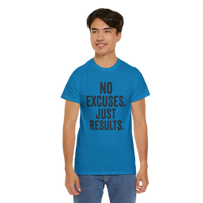 Motivational Unisex Heavy Cotton Tee - No Excuses Just Results, Fitness Shirt, Workout Apparel, Inspirational Top, Gift for Athletes, [...]