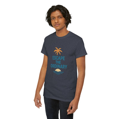 Escape the Ordinary T-Shirt – Tropical Palm Tree Shirt – Adventure Travel Unisex Tee – Summer Beach Shirt – Motivational Graphic Tee