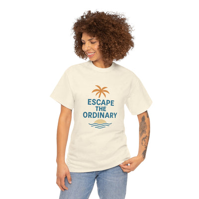 Escape the Ordinary T-Shirt – Tropical Palm Tree Shirt – Adventure Travel Unisex Tee – Summer Beach Shirt – Motivational Graphic Tee