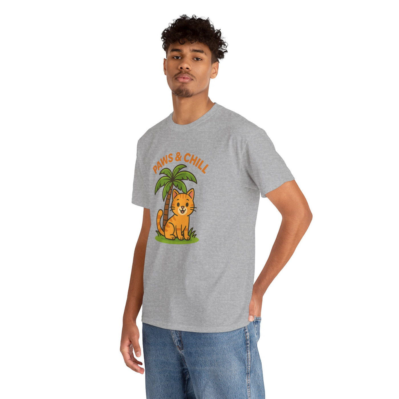Paws & Chill Funny Cat T-Shirt – Cute Unisex Cat Lover Tee