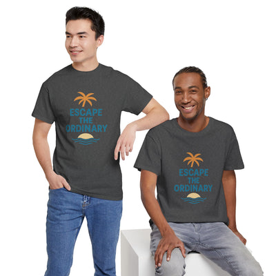 Escape the Ordinary T-Shirt – Tropical Palm Tree Shirt – Adventure Travel Unisex Tee – Summer Beach Shirt – Motivational Graphic Tee