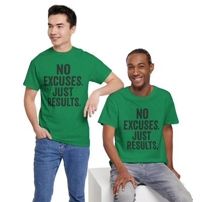 Motivational Unisex Heavy Cotton Tee - No Excuses Just Results, Fitness Shirt, Workout Apparel, Inspirational Top, Gift for Athletes, [...]