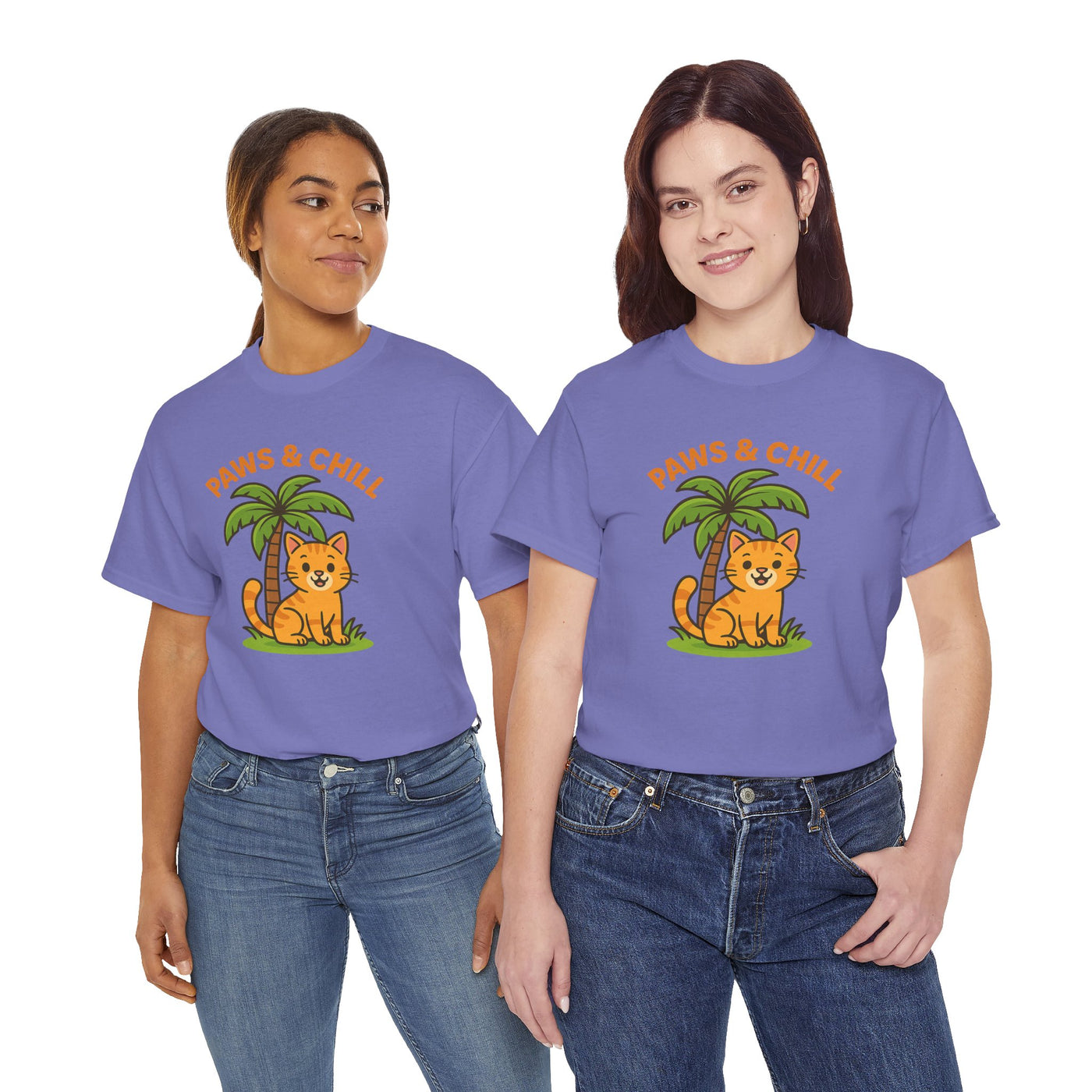 Paws & Chill Funny Cat T-Shirt – Cute Unisex Cat Lover Tee