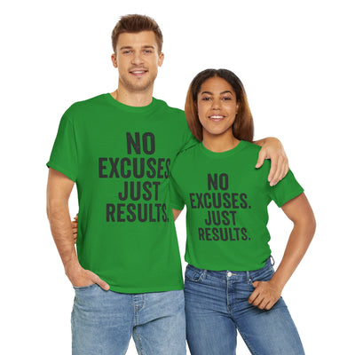 Motivational Unisex Heavy Cotton Tee - No Excuses Just Results, Fitness Shirt, Workout Apparel, Inspirational Top, Gift for Athletes, [...]