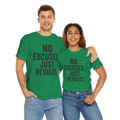 Motivational Unisex Heavy Cotton Tee - No Excuses Just Results, Fitness Shirt, Workout Apparel, Inspirational Top, Gift for Athletes, [...]