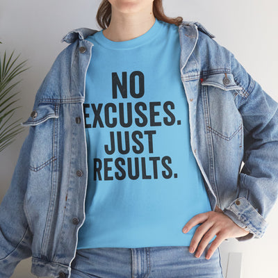Motivational Unisex Heavy Cotton Tee - No Excuses Just Results, Fitness Shirt, Workout Apparel, Inspirational Top, Gift for Athletes, [...]