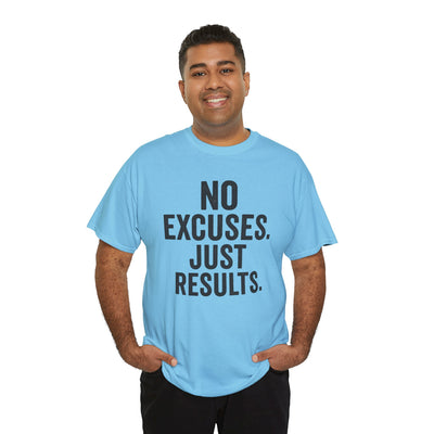 Motivational Unisex Heavy Cotton Tee - No Excuses Just Results, Fitness Shirt, Workout Apparel, Inspirational Top, Gift for Athletes, [...]