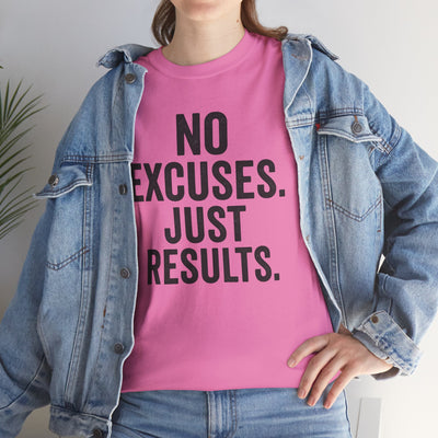 Motivational Unisex Heavy Cotton Tee - No Excuses Just Results, Fitness Shirt, Workout Apparel, Inspirational Top, Gift for Athletes, [...]