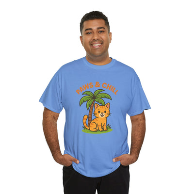 Paws & Chill Funny Cat T-Shirt – Cute Unisex Cat Lover Tee