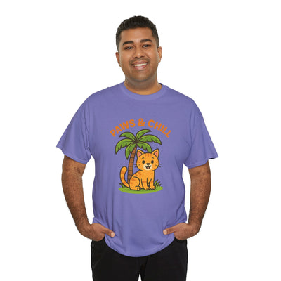 Paws & Chill Funny Cat T-Shirt – Cute Unisex Cat Lover Tee