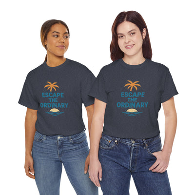 Escape the Ordinary T-Shirt – Tropical Palm Tree Shirt – Adventure Travel Unisex Tee – Summer Beach Shirt – Motivational Graphic Tee