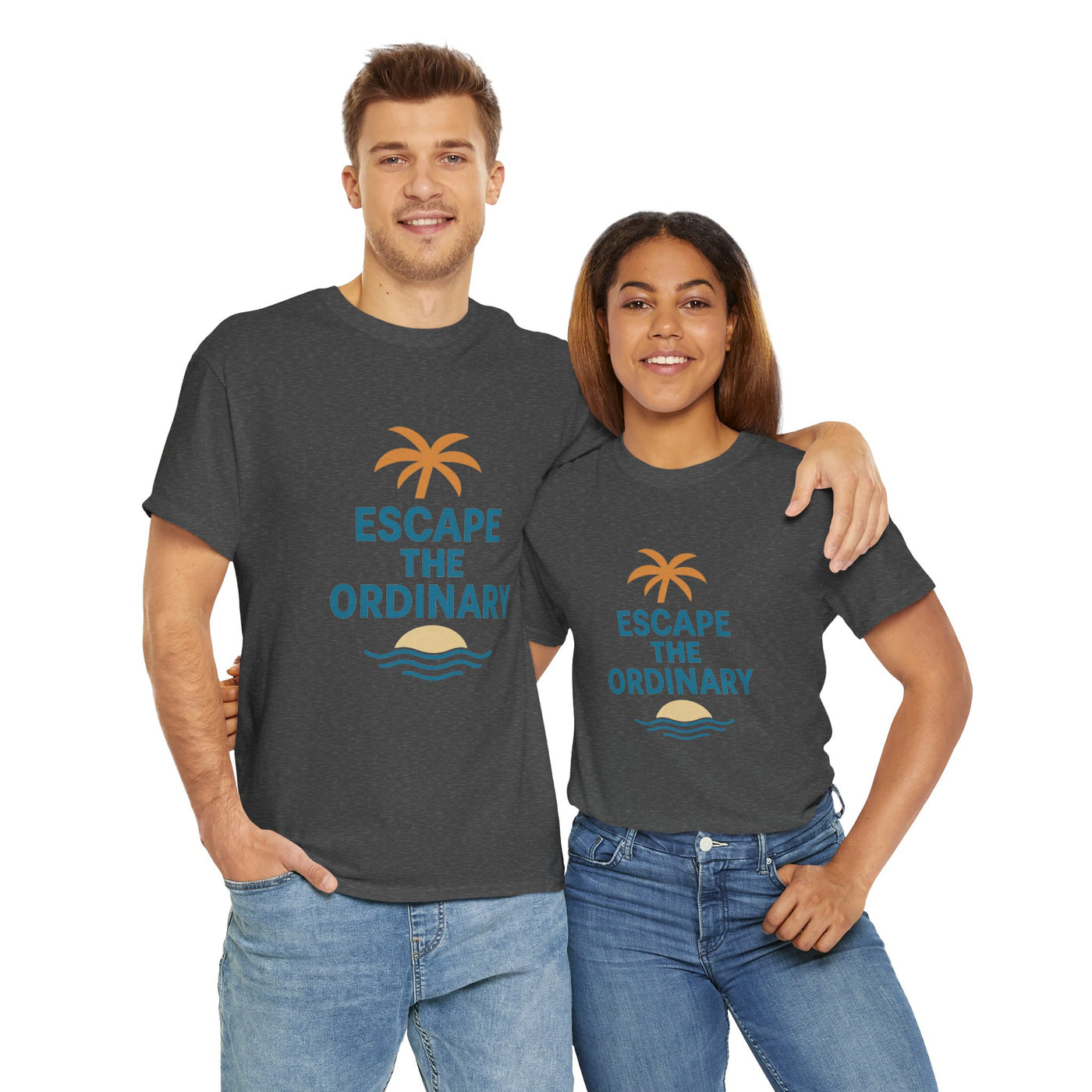 Escape the Ordinary T-Shirt – Tropical Palm Tree Shirt – Adventure Travel Unisex Tee – Summer Beach Shirt – Motivational Graphic Tee