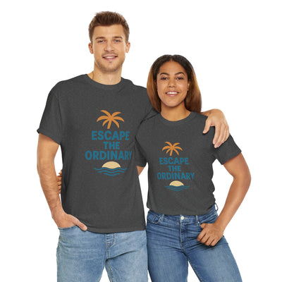 Escape the Ordinary T-Shirt – Tropical Palm Tree Shirt – Adventure Travel Unisex Tee – Summer Beach Shirt – Motivational Graphic Tee