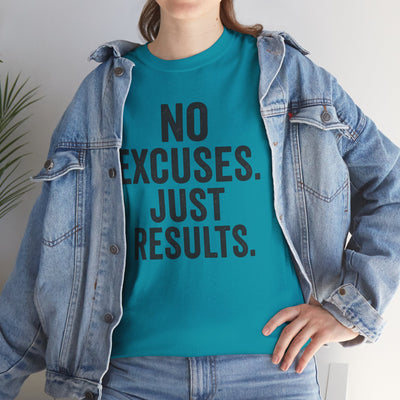 Motivational Unisex Heavy Cotton Tee - No Excuses Just Results, Fitness Shirt, Workout Apparel, Inspirational Top, Gift for Athletes, [...]