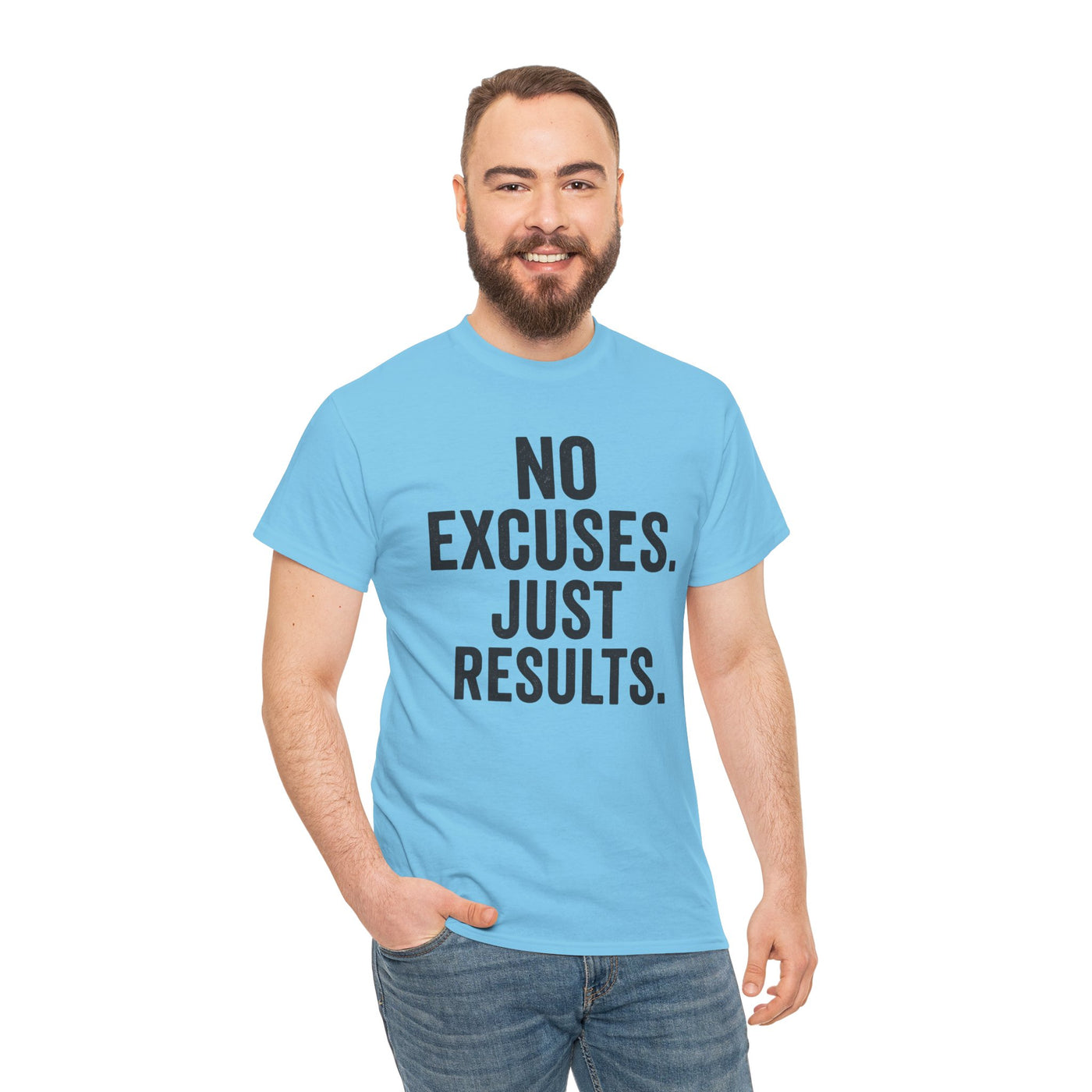 Motivational Unisex Heavy Cotton Tee - No Excuses Just Results, Fitness Shirt, Workout Apparel, Inspirational Top, Gift for Athletes, [...]
