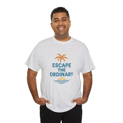 Escape the Ordinary T-Shirt – Tropical Palm Tree Shirt – Adventure Travel Unisex Tee – Summer Beach Shirt – Motivational Graphic Tee