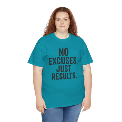 Motivational Unisex Heavy Cotton Tee - No Excuses Just Results, Fitness Shirt, Workout Apparel, Inspirational Top, Gift for Athletes, [...]