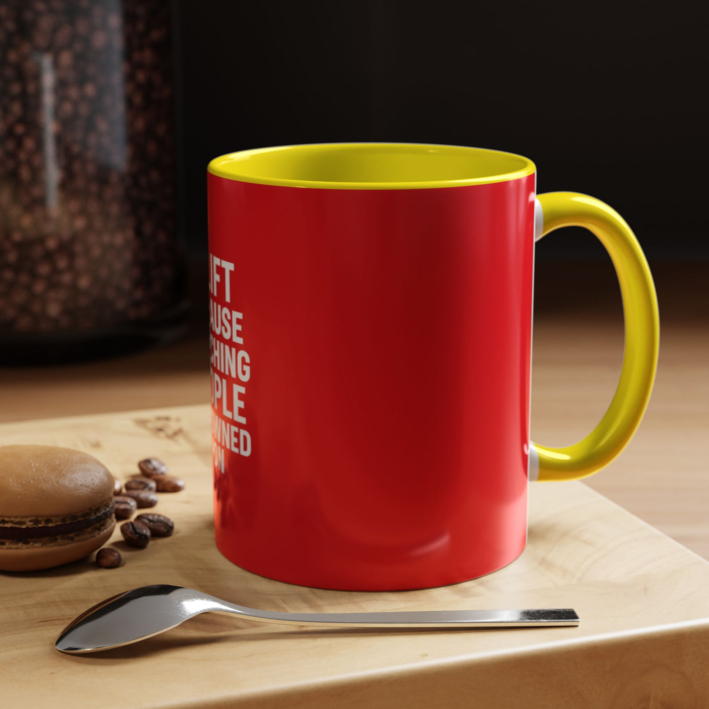Funny Gym Coffee Mug – “I Lift Because Punching People is Frowned Upon” – 11oz Mug with Color Inside – Gift for Gym Lovers