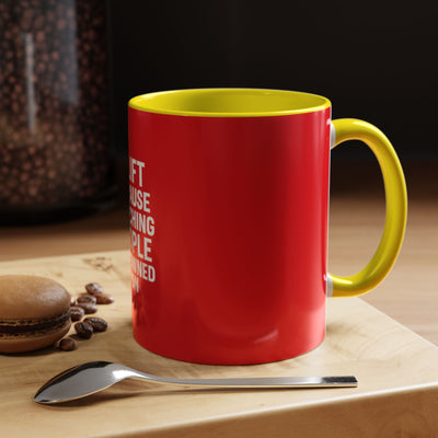 Funny Gym Coffee Mug – “I Lift Because Punching People is Frowned Upon” – 11oz Mug with Color Inside – Gift for Gym Lovers