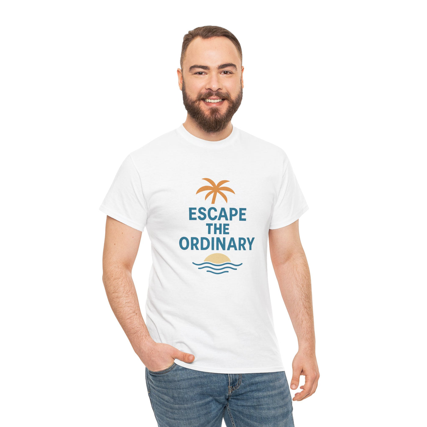 Escape the Ordinary T-Shirt – Tropical Palm Tree Shirt – Adventure Travel Unisex Tee – Summer Beach Shirt – Motivational Graphic Tee