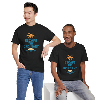 Escape the Ordinary T-Shirt – Tropical Palm Tree Shirt – Adventure Travel Unisex Tee – Summer Beach Shirt – Motivational Graphic Tee
