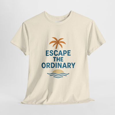 Escape the Ordinary T-Shirt – Tropical Palm Tree Shirt – Adventure Travel Unisex Tee – Summer Beach Shirt – Motivational Graphic Tee