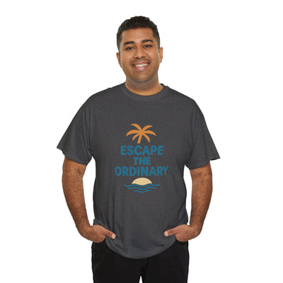 Escape the Ordinary T-Shirt – Tropical Palm Tree Shirt – Adventure Travel Unisex Tee – Summer Beach Shirt – Motivational Graphic Tee