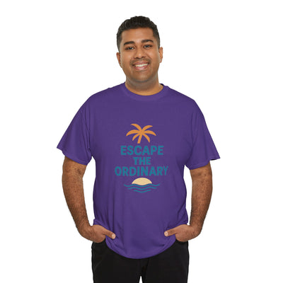 Escape the Ordinary T-Shirt – Tropical Palm Tree Shirt – Adventure Travel Unisex Tee – Summer Beach Shirt – Motivational Graphic Tee