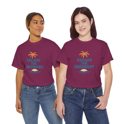 Escape the Ordinary T-Shirt – Tropical Palm Tree Shirt – Adventure Travel Unisex Tee – Summer Beach Shirt – Motivational Graphic Tee