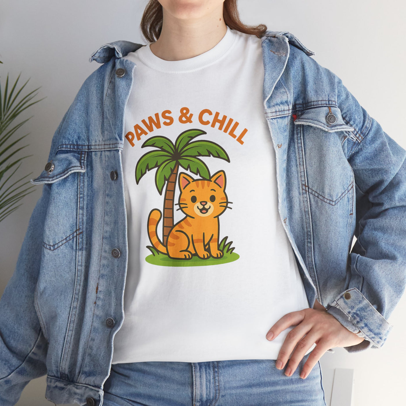 Paws & Chill Funny Cat T-Shirt – Cute Unisex Cat Lover Tee