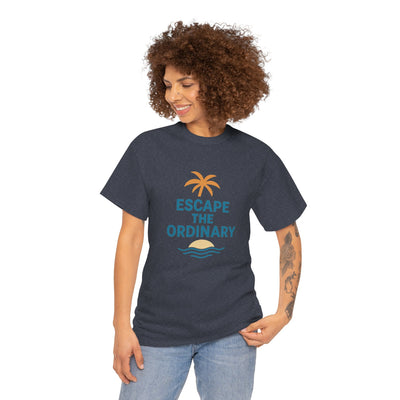 Escape the Ordinary T-Shirt – Tropical Palm Tree Shirt – Adventure Travel Unisex Tee – Summer Beach Shirt – Motivational Graphic Tee