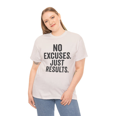 Motivational Unisex Heavy Cotton Tee - No Excuses Just Results, Fitness Shirt, Workout Apparel, Inspirational Top, Gift for Athletes, [...]