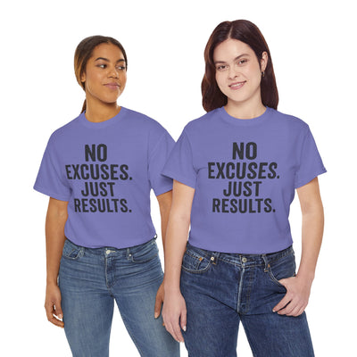 Motivational Unisex Heavy Cotton Tee - No Excuses Just Results, Fitness Shirt, Workout Apparel, Inspirational Top, Gift for Athletes, [...]